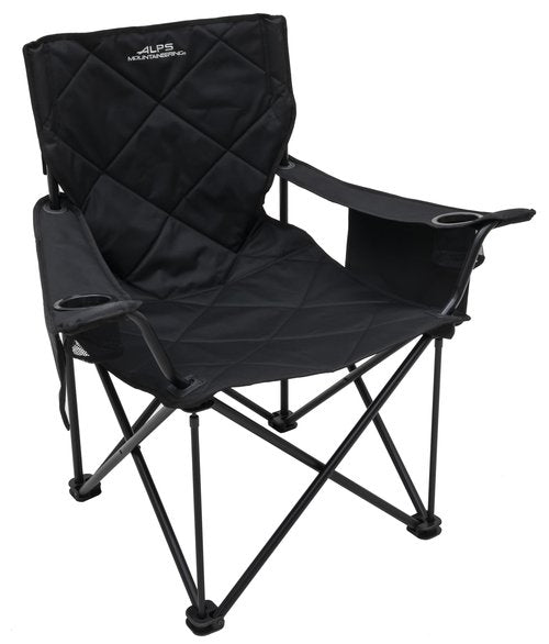 ALPS Mountaineering King Kong Camping Chairs for Adults with Mesh Cup Holders and Pockets, Built Durable and Reliable with Compact Foldable Steel Frame, Black