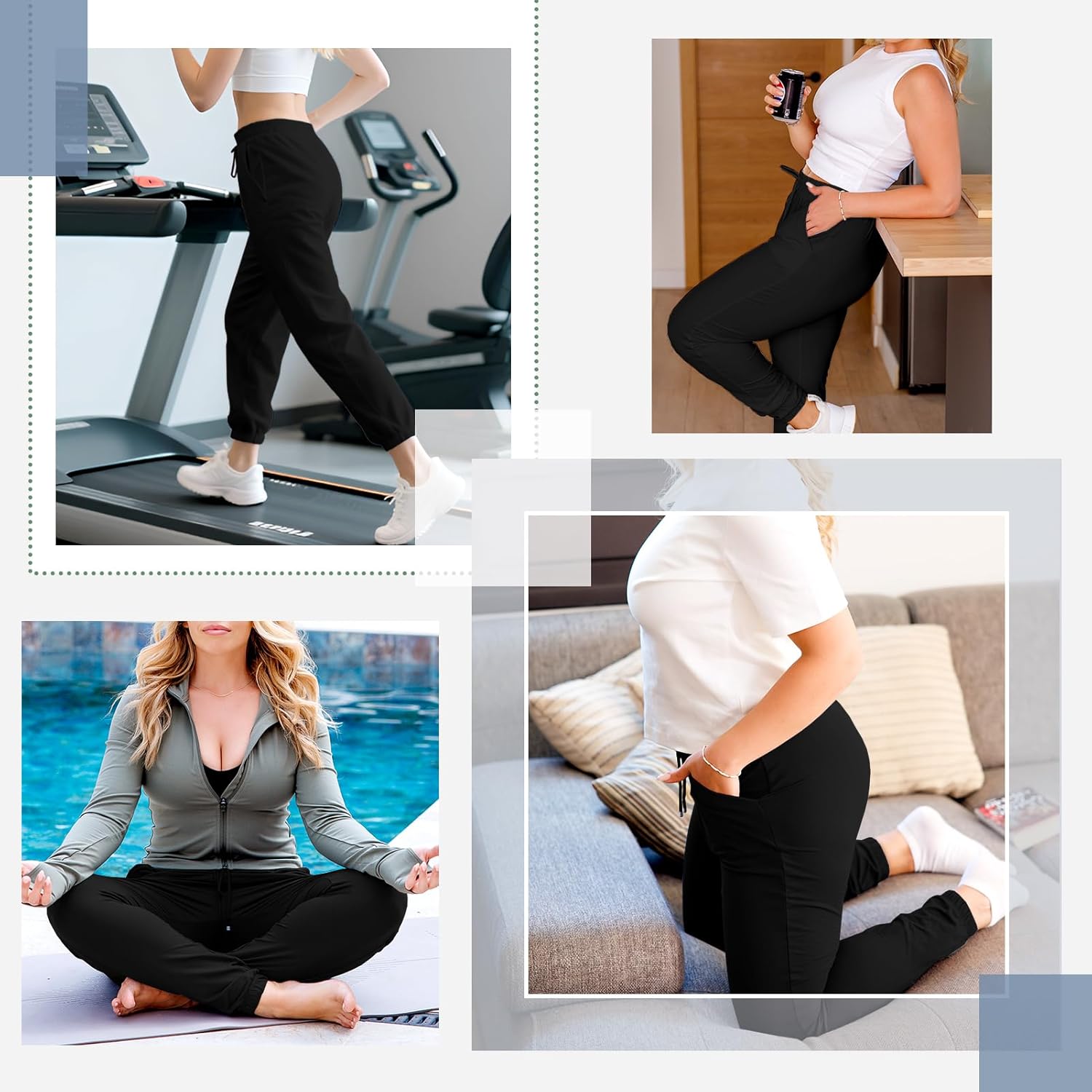 SINOPHANT Women's Joggers - Comfortable Drawstring Sweatpants with Pockets for Gym & Lounge