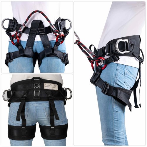 HandAcc Climbing belts, Thicken Professional Large Size Safety Seat Belts for Tree Climbing, Rescuing Work, Rappelling