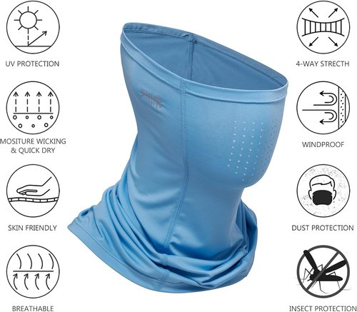 BASSDASH Neck Gaiter Mask - UPF 50 Sun Protection for Men & Women | Ideal for Fishing & Hiking
