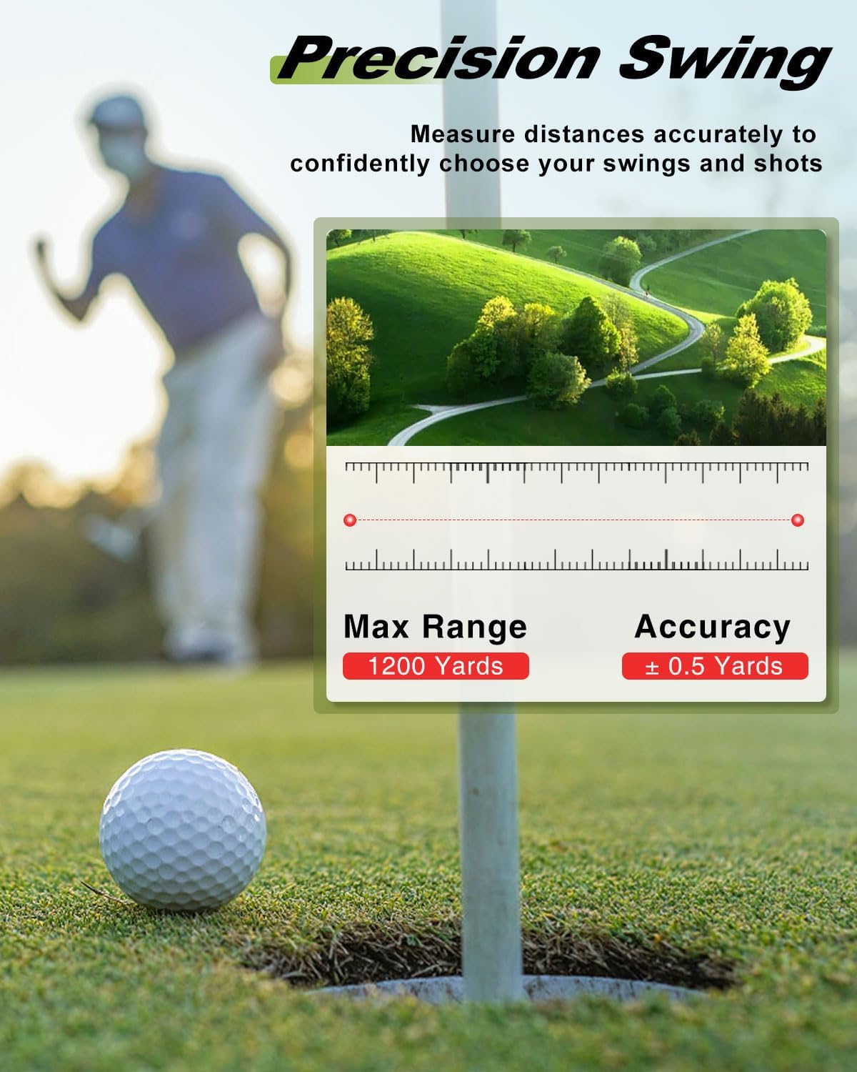 Skiennix Golf Rangefinder - 1200 Yards Range with 7X Magnification & Slope | Accurate Laser Golf Accessory