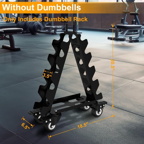 Dumbbell Rack 5 Tier with Wheels(Dumbbells not included),A-Frame Metal Dumbbell Holder with Handle,Multilevel Weight Storage for Dumbbells,Tree Shape Compact Weight Rack/Holder,Perfect for Home Gym
