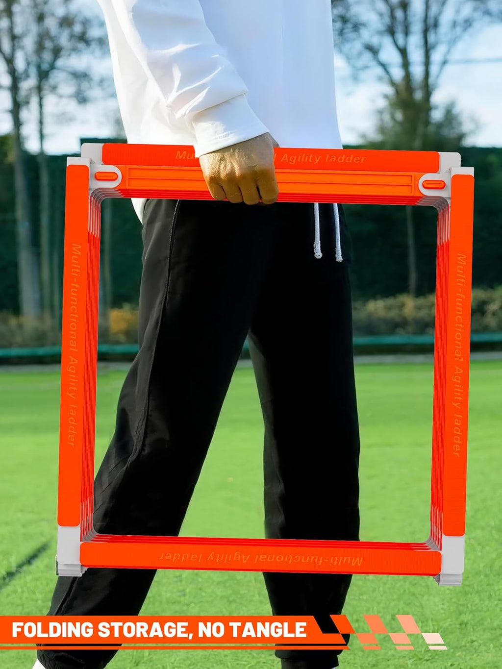Tangle-Free Agility Ladder - Multi-Use Speed Training Equipment for Kids | 10 Rung Footwork Drills
