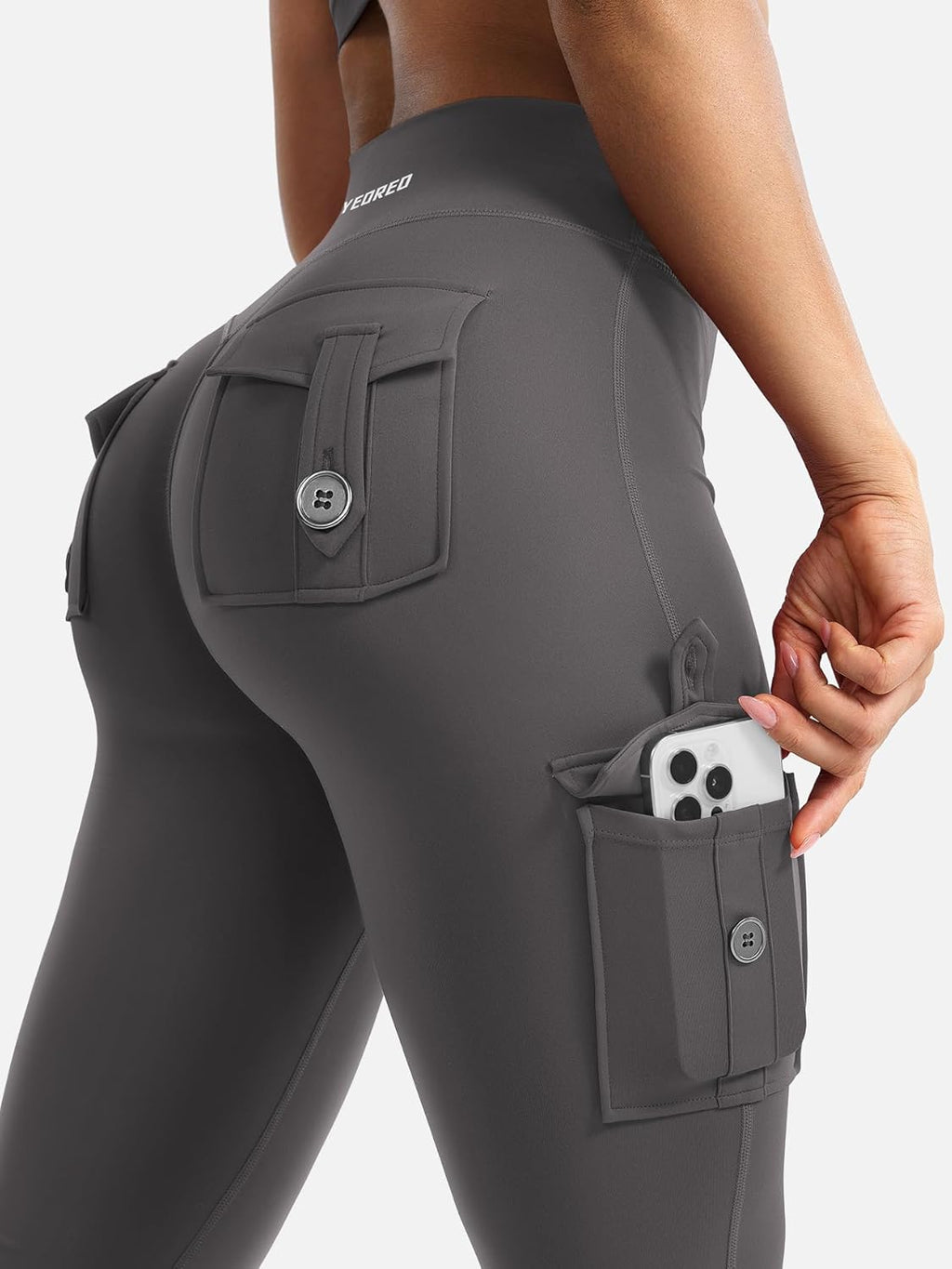 YEOREO CoreFlex Women's High Waisted Flare Leggings - Scrunch Design with Hidden Pockets | Gym & Yoga