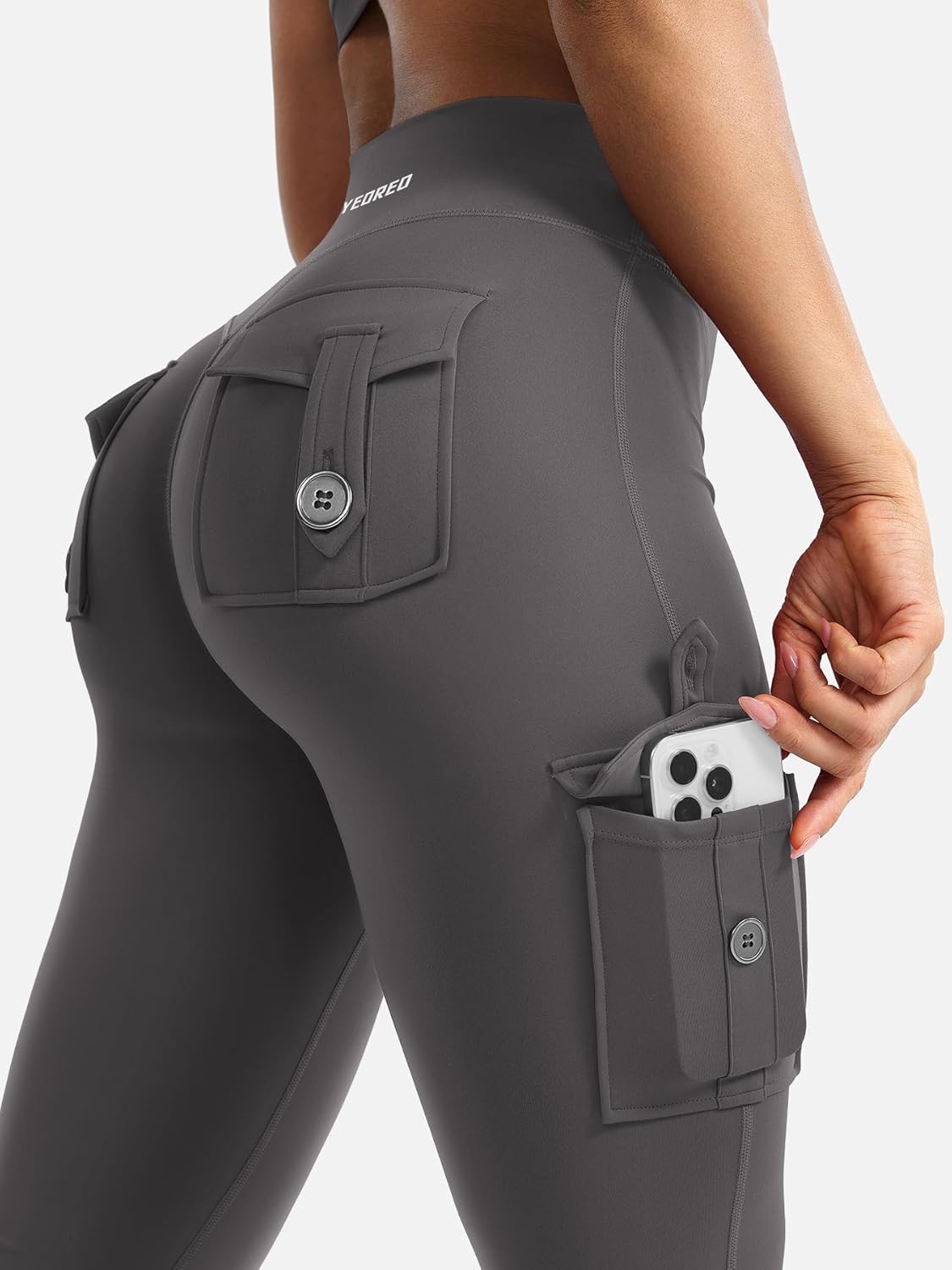 YEOREO CoreFlex Women's High Waisted Flare Leggings - Scrunch Design with Hidden Pockets | Gym & Yoga