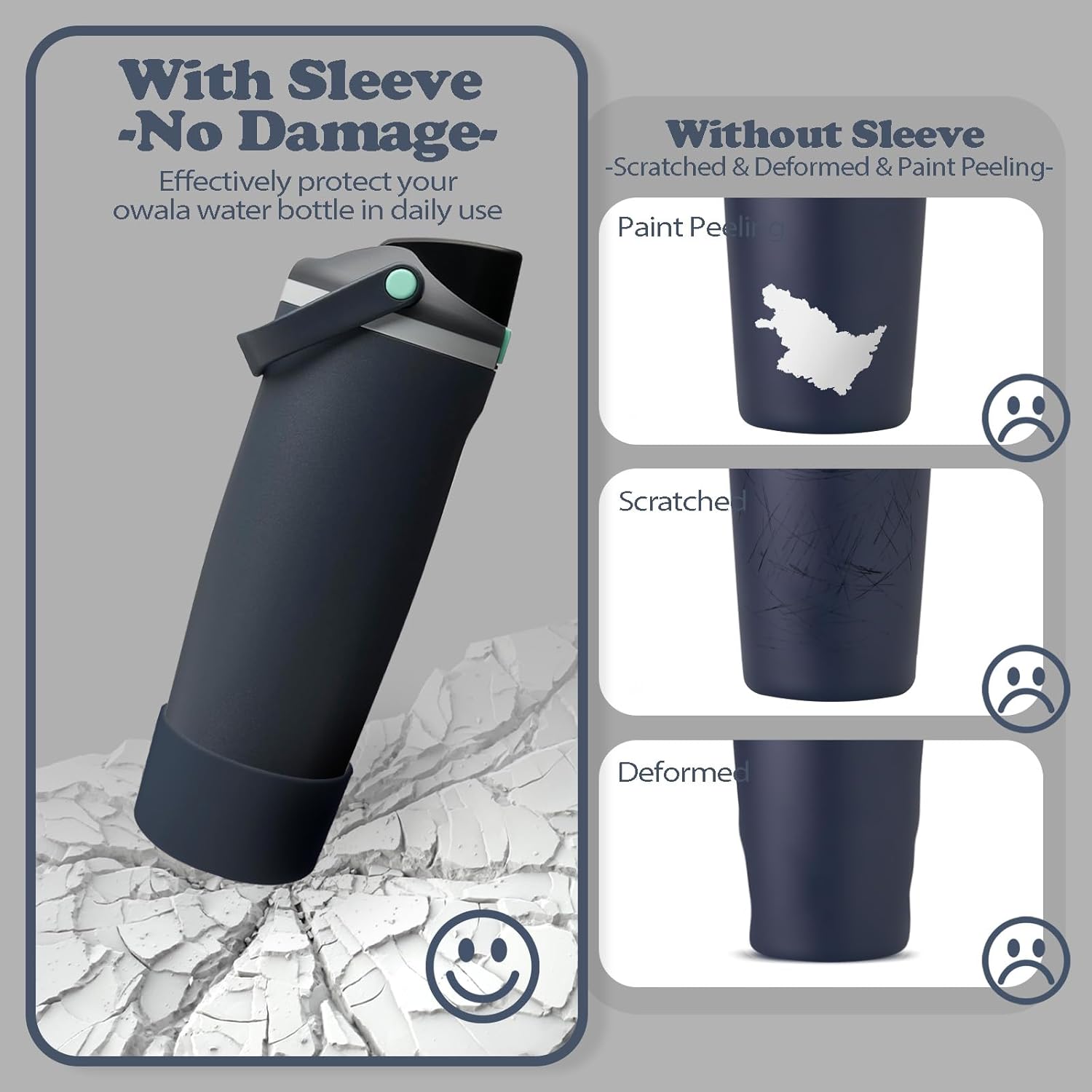 Owala Silicone Boot Set - Non-Slip, Scratch-Resistant Stability Enhancer for 30oz & 40oz Bottles | Foggy Tide