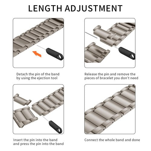 synsing Titanium Metal Watch Band Compatible with Fitbit Versa 4 Bands & Sense 2, Titanium WatchStrap Replacement Wristbands for Fitbit Versa 3 & 4 / Sense 2 & 1 Accessory