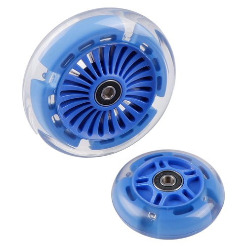 Gladeer 4-Pack Light Up Scooter Wheels - 120mm & 80mm White LED Replacement Wheel for Micro Mini Maxi Lascoota 3-Wheel Kick Scooter (Blue)