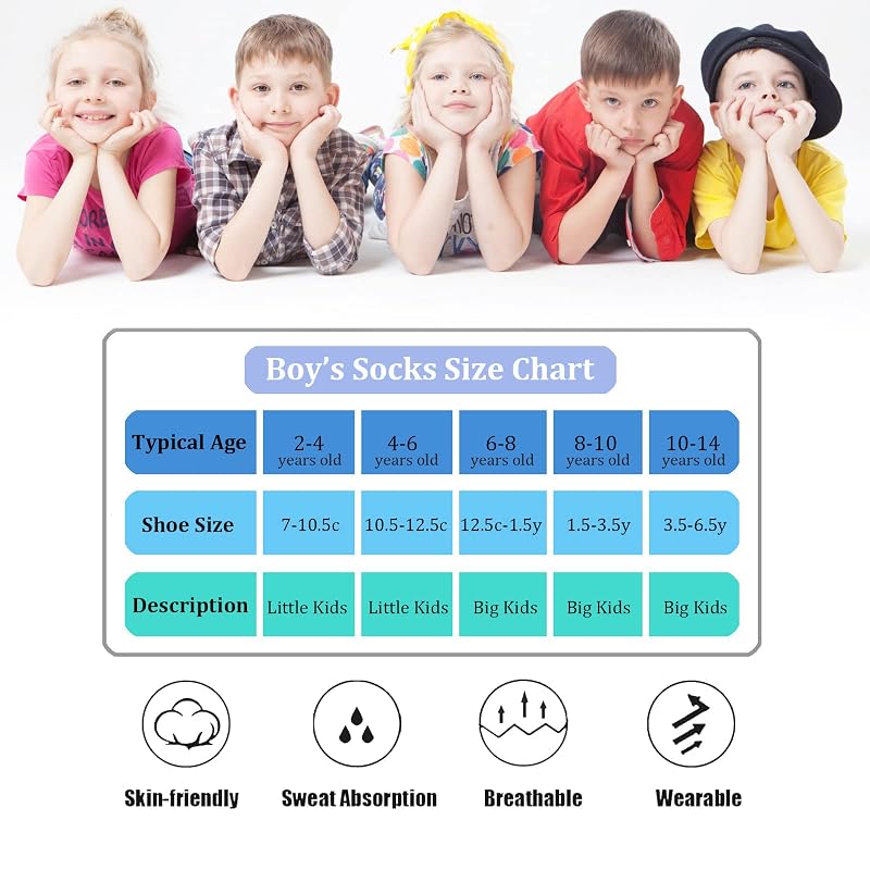 15 Pairs Kids Ankle Athletic Socks - Half Cushion Low Cut Sports Socks (Variation: Black, White, Grey, 10-14 Years)