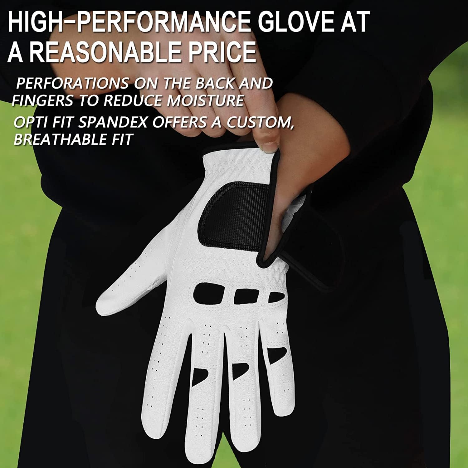 Amy Sport Golf Gloves - Soft Leather Grip for Left & Right-Handed Golfers | 3 Pack, Sizes S-3XL