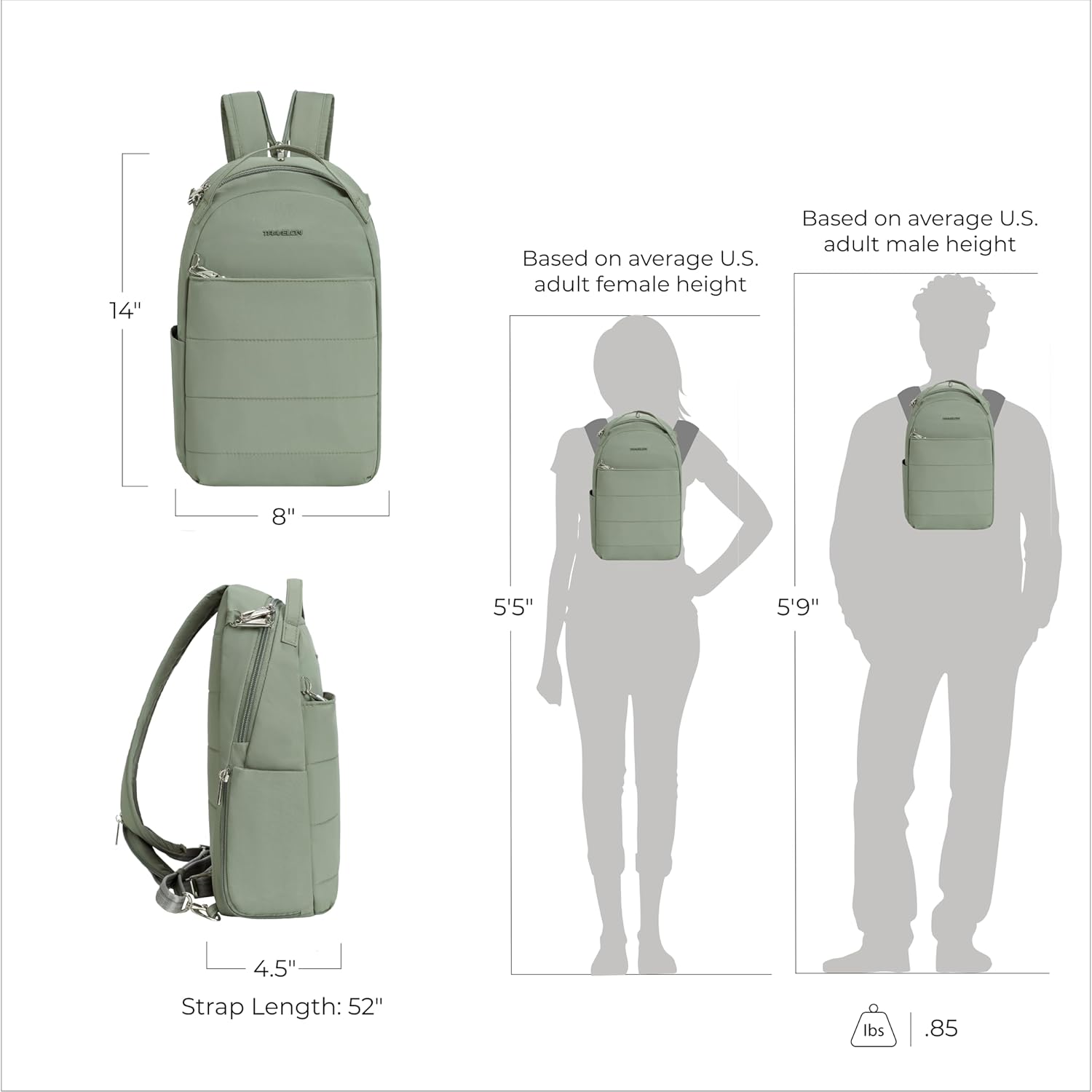Travelon Anti-Theft Convertible Backpack Sling - Secure, Versatile Design for Travel | Stylish & Functional
