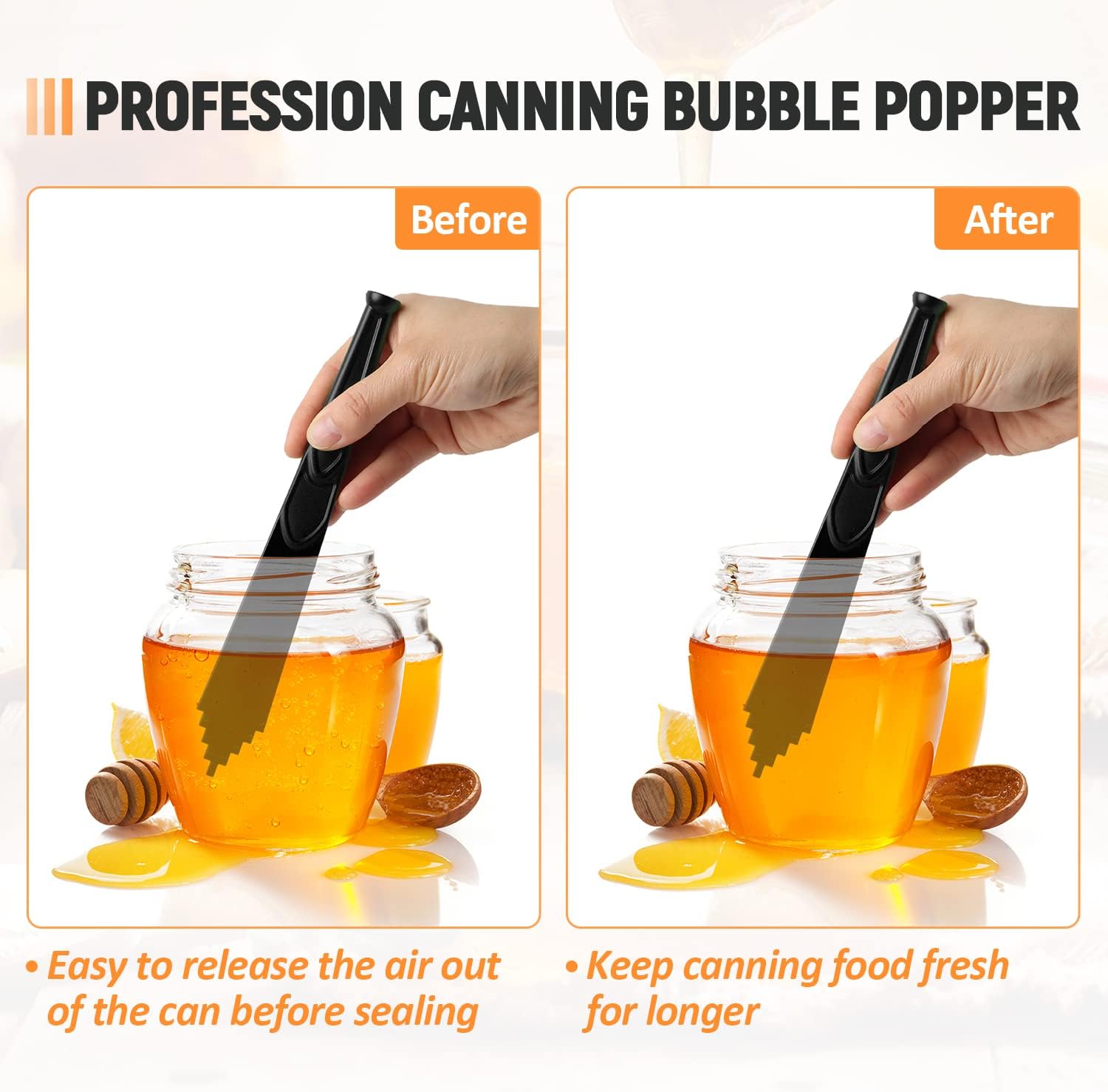 Pisol Magnetic Jar Lid Lifter and Canning Bubble Popper Remover Measurer, 3 In 1 Canning Tools Supplies for Pot Home (2PCS)