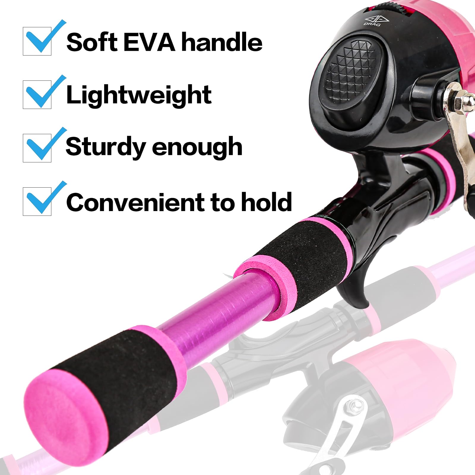 KecchKrezing Kids Telescopic Fishing Pole Set – 2 Rods 2 Reels with Gear Bag & Accessories, Fishing Starter Kit for Boys & Girls, Travel Gift Combo