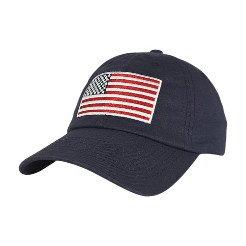 American Flag Embroidered Baseball Cap 100% Cotton, Old Glory USA Flag, Adjustable Metal Buckle Strap, Unstructured Low-Profile Dad Hat for Men & Women Navy