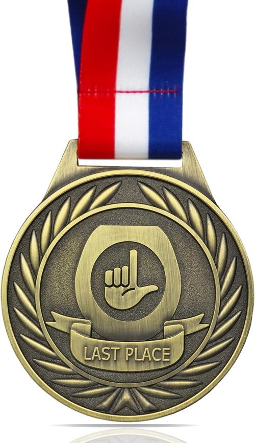 Last Place Medal by Toilet Seat - 3 Inch Loser Trophy Prize for Tournaments & Sports Events