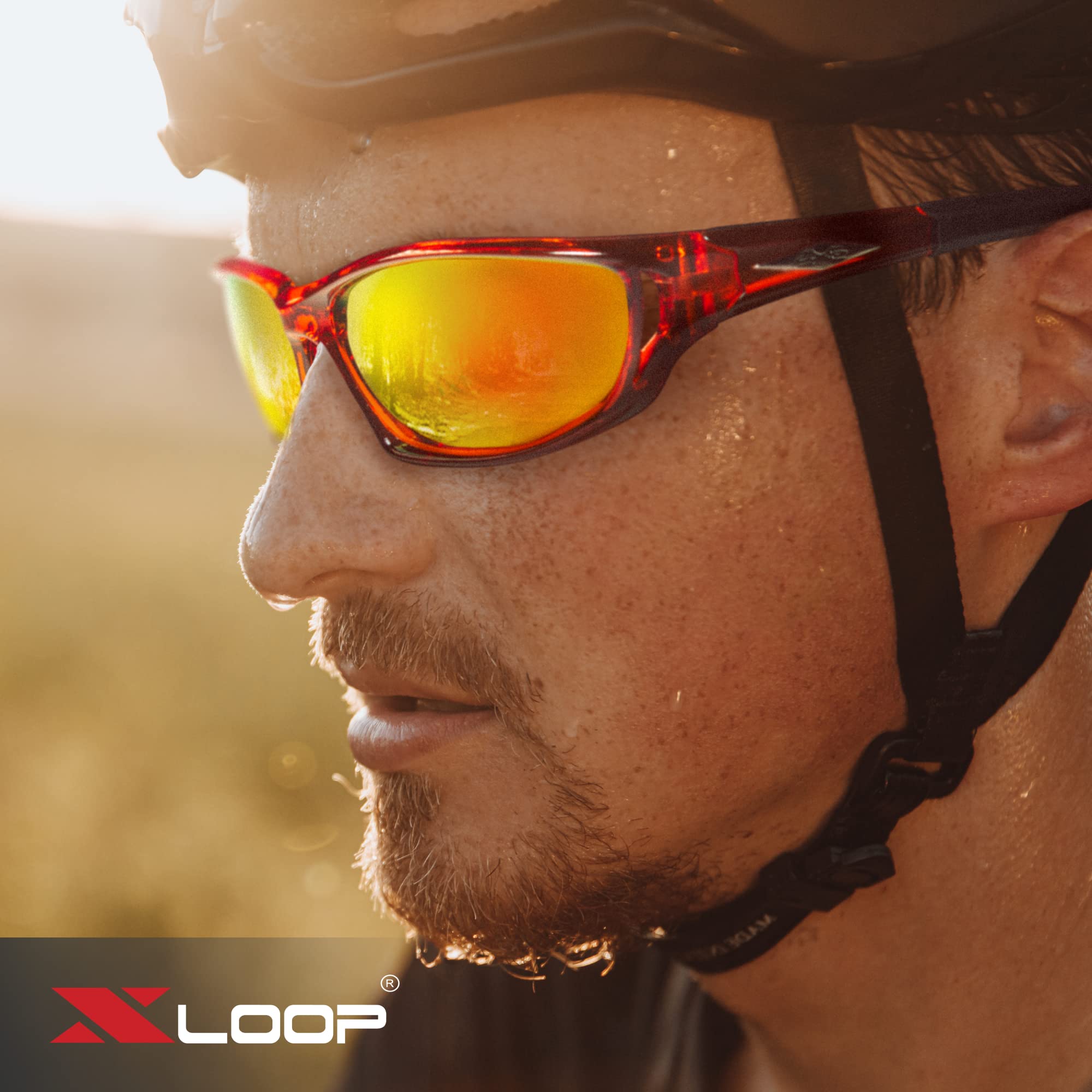 X LOOP Polarized Sports Sunglasses for Men - Wrap Around UV400 Baseball Running Cycling Driving Fishing Golf Glasses
