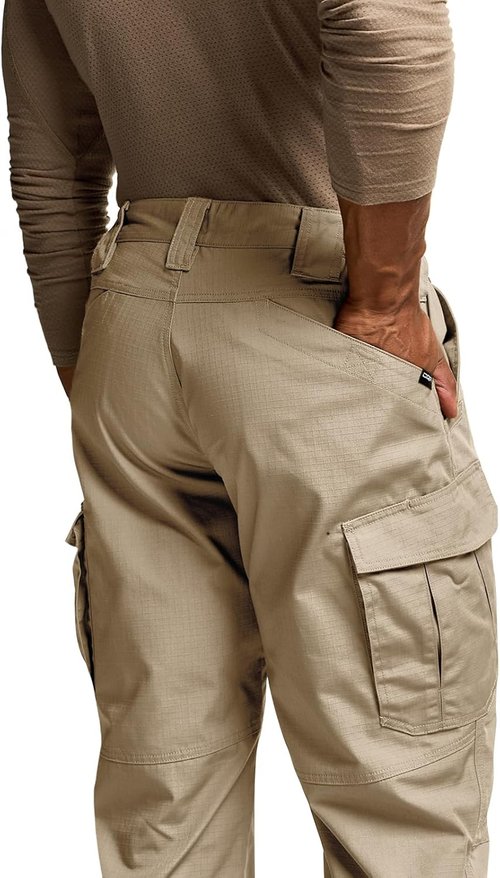 CQR Men's Tactical Pants - Lightweight Water-Resistant Ripstop Cargo for Hiking & Work