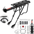 PussMog Rear Bike Rack, Aluminum Alloy, Black, 185 lbs Load Capacity, Quick Release, Cycling Camping Touring