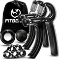 FitBeast Hand Grip Strengthener Kit - 5 Pack with Adjustable Resistance Grippers & Stress Relief Ball