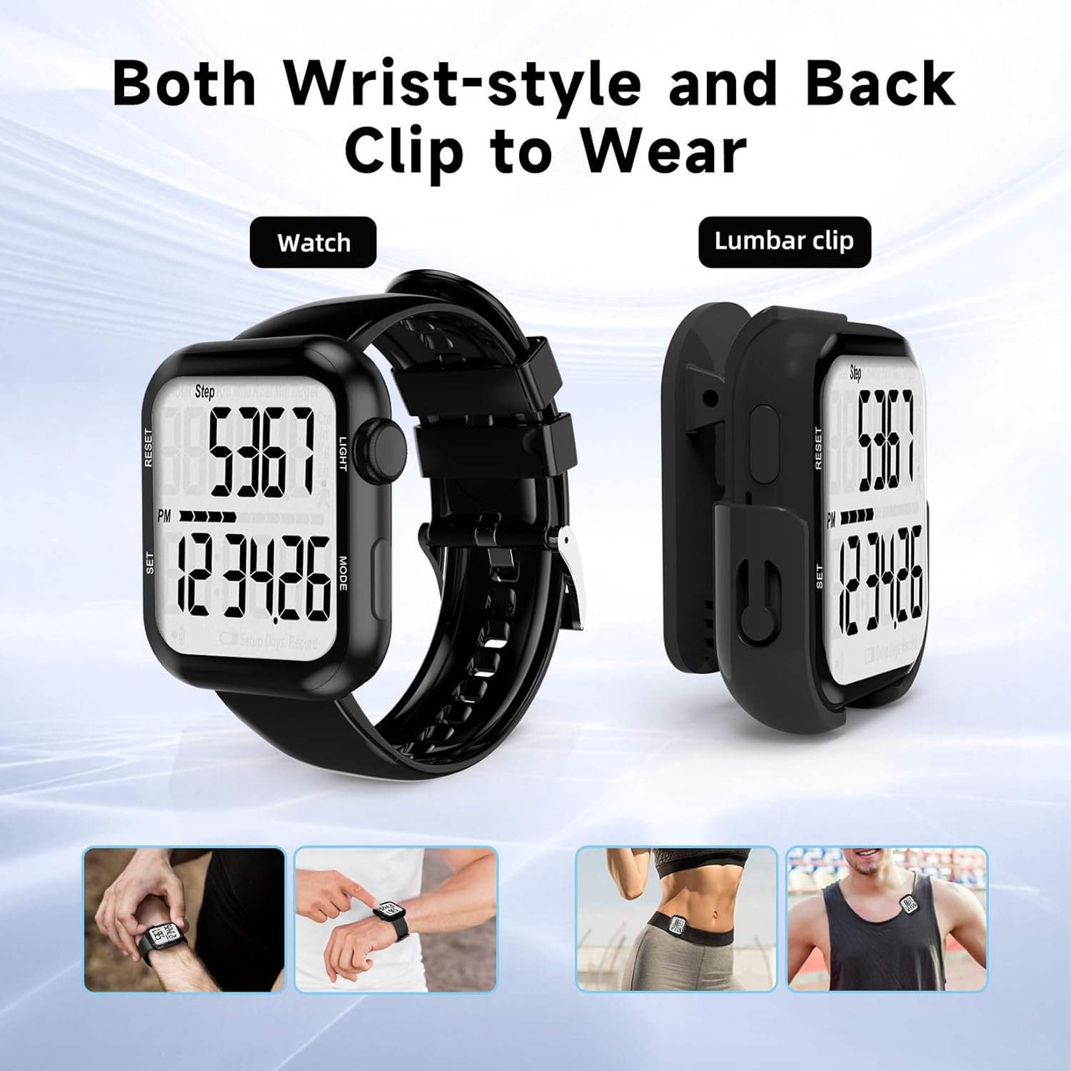 Skiennix Pedometer Watch - Multi-Function Step Counter for Accurate Walking Tracking | Ideal for Men, Women, Seniors