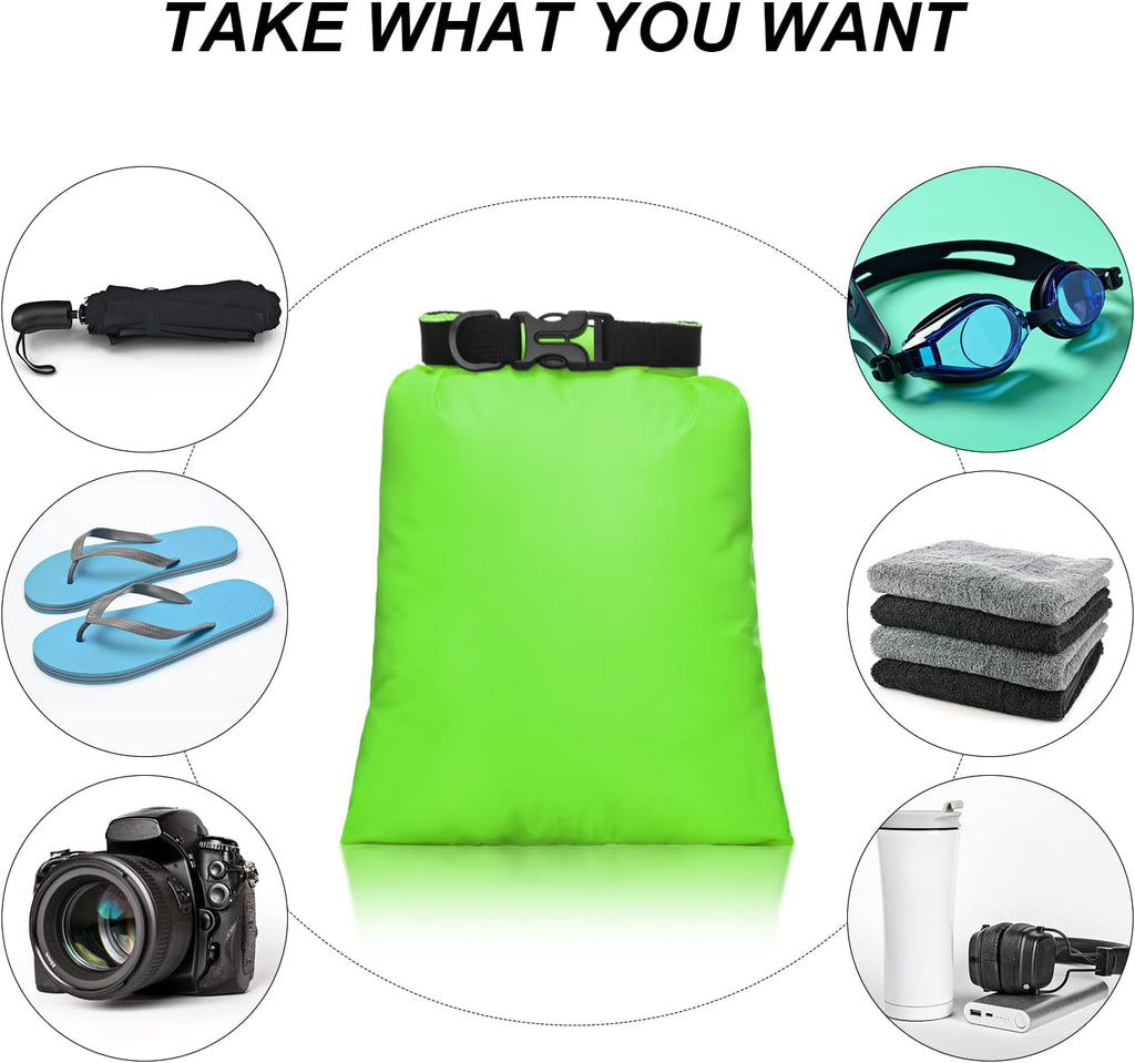 Shappy Waterproof Dry Bags - Lightweight Outdoor Stuff Sacks with Adjustable Shoulder Strap | 2L-15L Sizes
