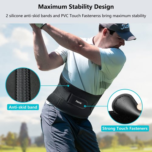 FREETOO Air Mesh Back Brace for Men Women Lower Back Pain Relief with 7 Stays, Anti-skid, Adjustable Lumbar Support Belt for Work for Sciatica Scoliosis (M(waist:36''-44''), Black)