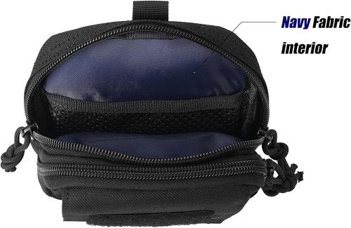LefRight Tactical Molle Mobile Phone Belt Pouch - Slim Utility Waist Bag with Holster | Large Black