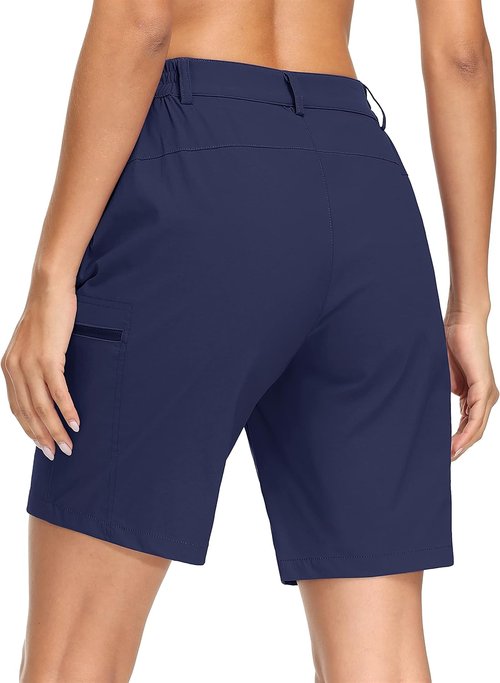 MAGCOMSEN Women's Hiking Shorts - Quick Dry Lightweight Athletic Shorts with 4 Pockets | Summer Casual Running Wear