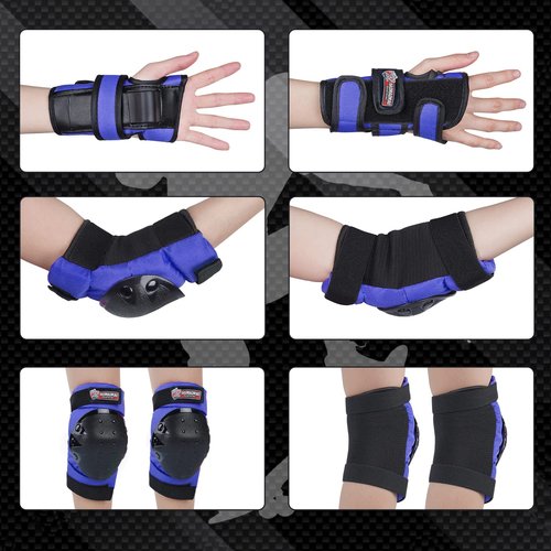 Haomaomao Adult & Kids Knee Pads Elbow Pads Wrist Guards Protective Gear Set for Roller Skates Scooter Inline Skating Cycling BMX Bike Skateboard Riding and Outdoor Extreme Multi-Sports