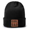 Girl Dad Gifts for Men - Dad Beanie Hat from Daughter for Christmas Birthday Winter Warm Knit Hat with Leather Patch