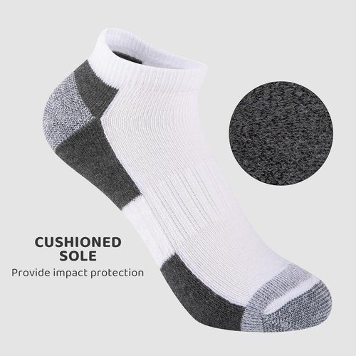 Comfoex 12 Pairs Boys Ankle Cushioned Socks Athletic Low Cut Sports Breathable Socks For Kids 4-6 6-8 8-10 10-12 Years Old