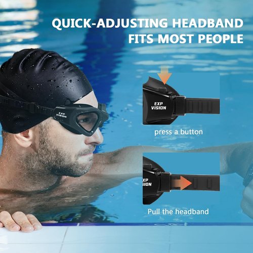 EXP VISION Adult Swim Goggles - Anti-Fog, Leak-Proof Design for Men & Women | Triathlon Ready