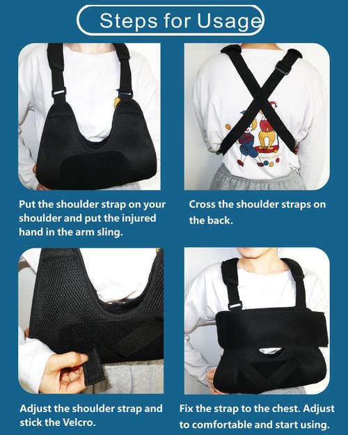 DouHeal Kids Arm Sling, Medical, Breathable, Soft & Comfort, Adjustable, Children Pediatric Rotator Cuff, Elbow Support for Broken, Fractured Arm & Shoulder Injury, Immobilizer Band