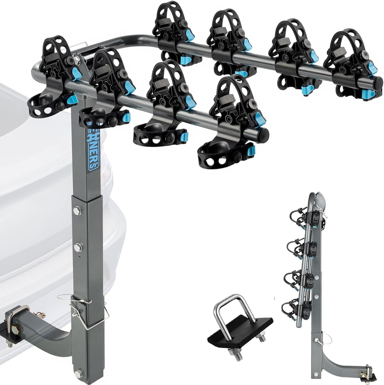 Upgrade 2.0 Hitch Bike Rack - Heavy-Duty Dual Locking Design, 240LBS Capacity | Versatile Hanging Bike Carrier for Car, SUV, Truck & RV with 2” Receiver