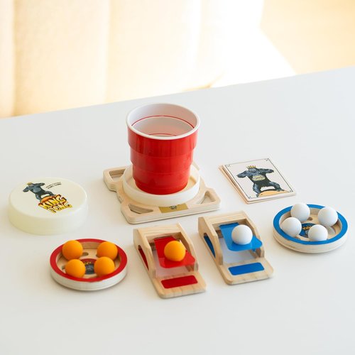 King Pong Original Shot-Making Tabletop Game - Fun Skill-Based Gameplay for 1-4 Players | Perfect for Kids, Teens & Adults