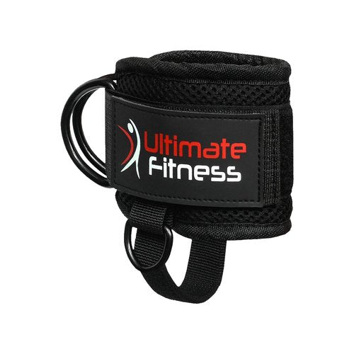Ultimate Ankle Strap for Cable Machines - Neoprene Padded Ankle Wrist Cuffs D-Ring Glute Kickback Booty Workouts, Leg Extension & Hip Abductors (Pair)