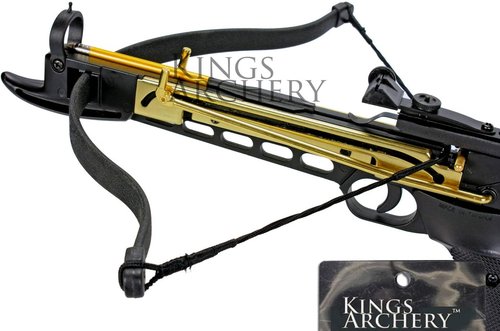 Crossbow Pistol 80 LBS - Self-Cocking Design with Adjustable Sights & Aluminum Arrow Bolts