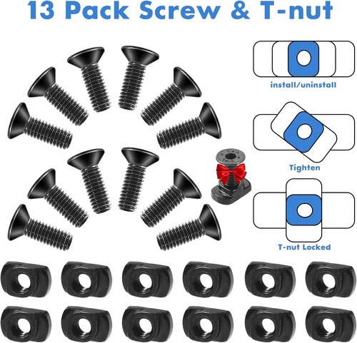 Bontok Picatinny Polymer Accessory Rail Set - 3 to 13 Slots with T-Nuts & Screws, Rounded Corners