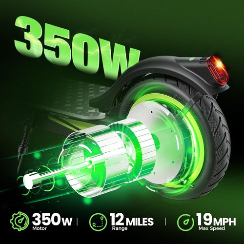 Isinwheel S9/S9Pro Electric Scooter - 19MPH Speed, 350W Motor, 12/19 Mile Range, Foldable Design