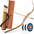 Skiennix Kids Bow and Arrow Set - 32-Inch Handmade Wooden Archery Toy for Ages 6-12 | Includes 10 Arrows, Quiver & Targets