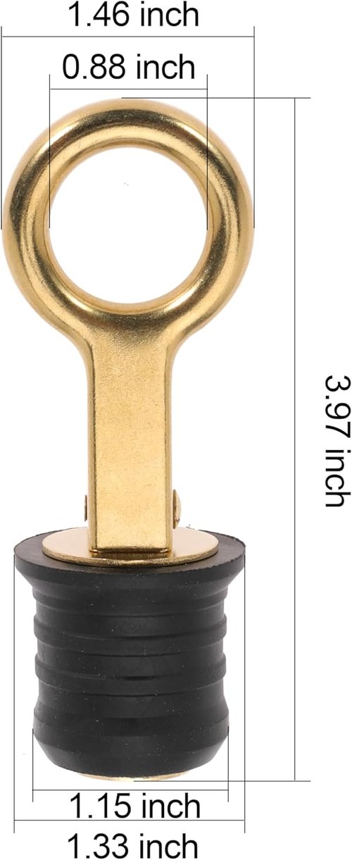 Boat Drain Plug - O-Handle Snap Plug for Easy Installation | Durable Brass & Stainless Steel