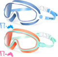 Seago Swim Goggles - Anti-Fog, Anti-UV, Wide View Design | 2 Pack for Kids Ages 3-14
