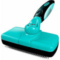 Hertzko Dog Brush - Self-Cleaning Slicker Brush for Shedding | Gently Removes Loose Hair & Tangles - Aqua
