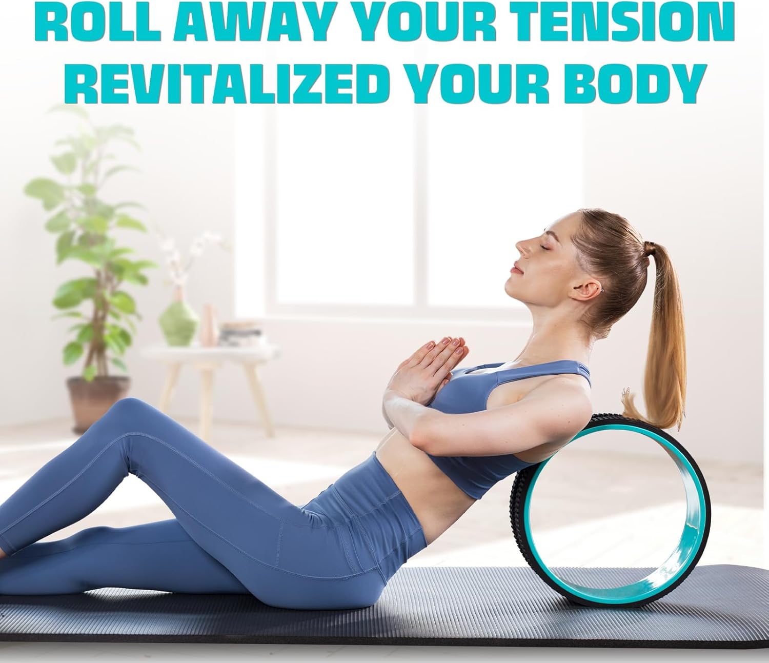 Yes4All Yoga Wheel Roller - 500 lb Capacity Back Cracker for Comfort in Hips & Neck | 6”/10”/12” Sizes Available