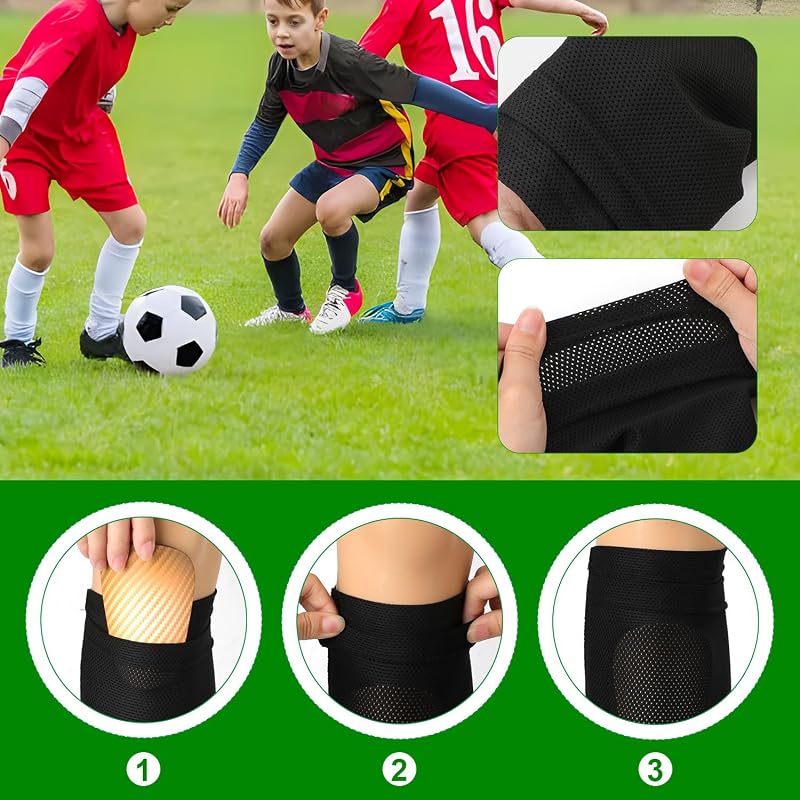 Soccer Shin Guard Socks Covers 2 Pairs Breathable Polyester 23.5x14x10cm