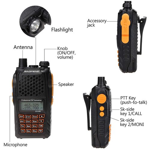 Baofeng Pofung Uv6r Dual-band Twoway Radio Transceiver , 1.1 Lb