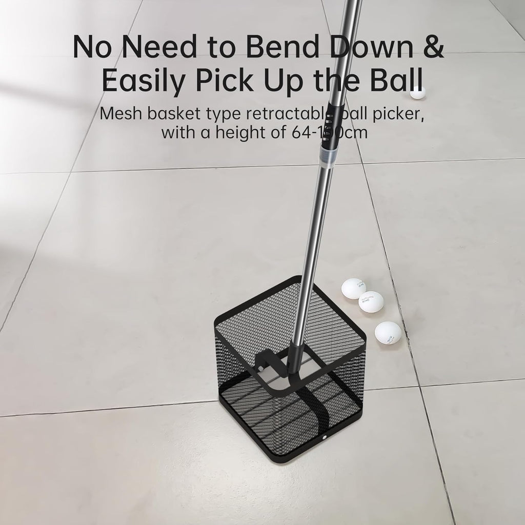 PONGBOT Ping Pong Ball Collector - Retractable Design Holds Over 150 Balls | Ideal for Easy Storage