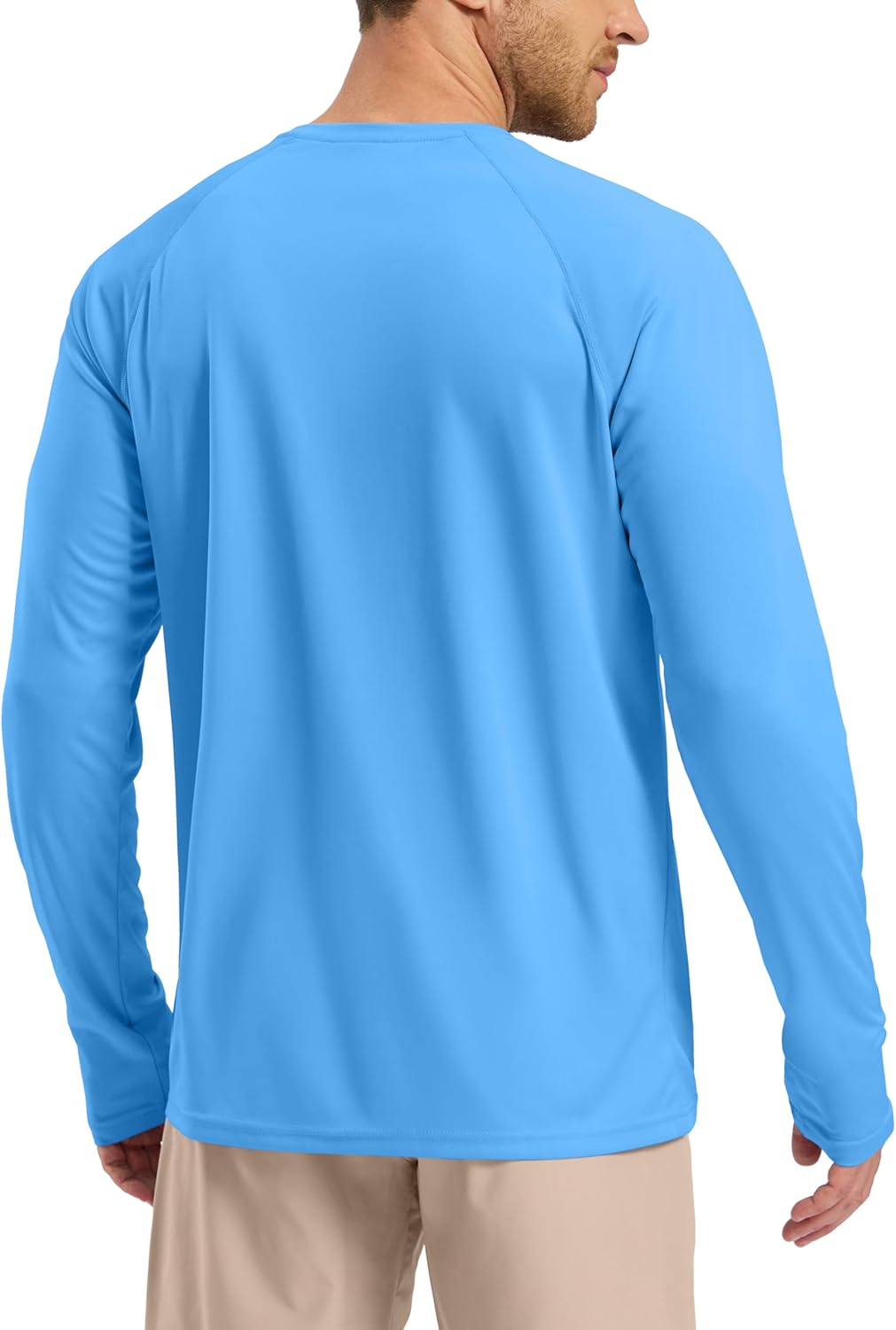 Pudolla Men's UV Protection Shirt - Lightweight Long Sleeve Rash Guard with UPF 50+ for Fishing & Swimming