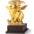 Zhengmy Goat Trophy Winner Award G. O. A. T. Funny Gifts for Dad, Humorous Resin Statue Appreciation Recognition Plaque for Sports Office Employee Boss Coworker(Golden)
