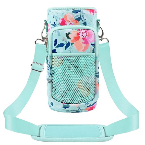 Half Gallon Water Bottle Carrier Bag, Bottle Pouch Phone Holder, Adjustable Shoulder Hand Strap 2 Pocket Sling Neoprene Sleeve Sports Water Jug Accessories for Hiking Travelling &Camping